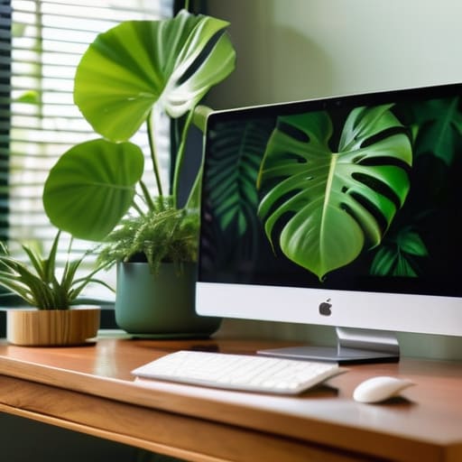 Crafting Meaningful Home Office Setup Ideas with plants.