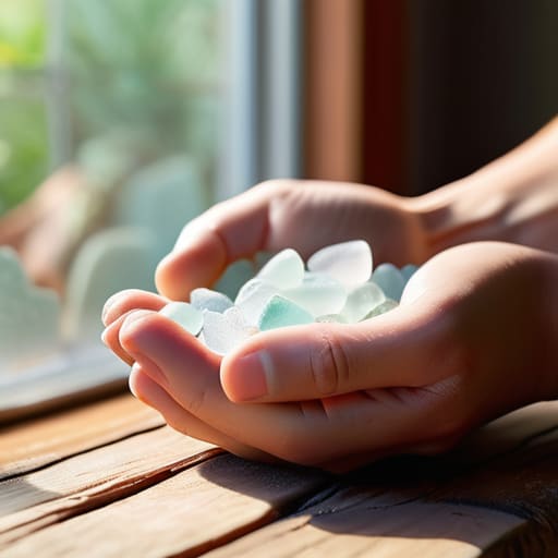 Grounding Through Tactile Creativity with sea glass.