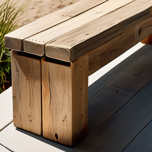 Rustic pallet coastal-inspired garden seating.