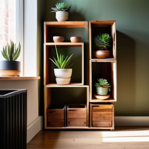 Reimagined Shelving from Vintage Crates modular unit.