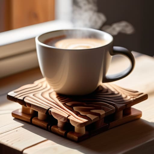 The Zero-Waste Coaster Set made from scraps.